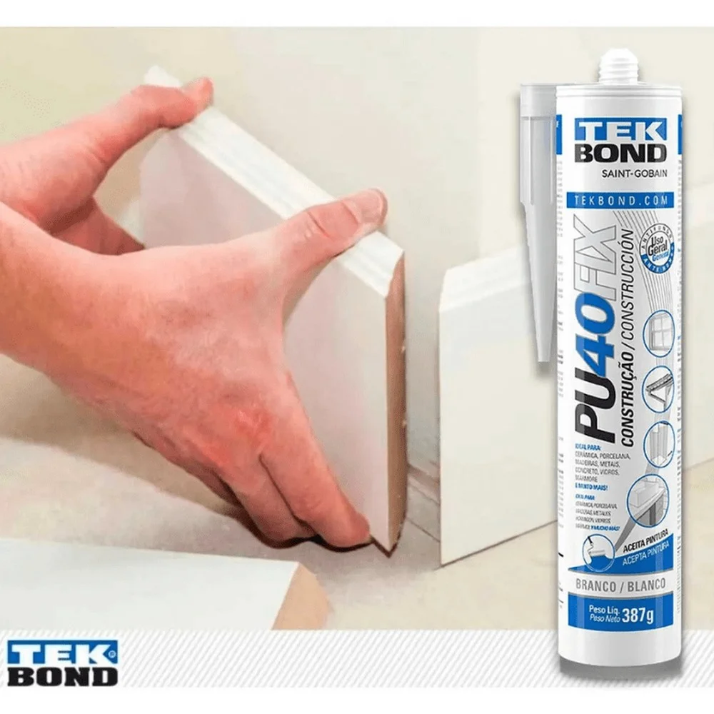Adesivo Selante de Poliuretano Branco Multiuso 387G Tekbond PU40 FIX