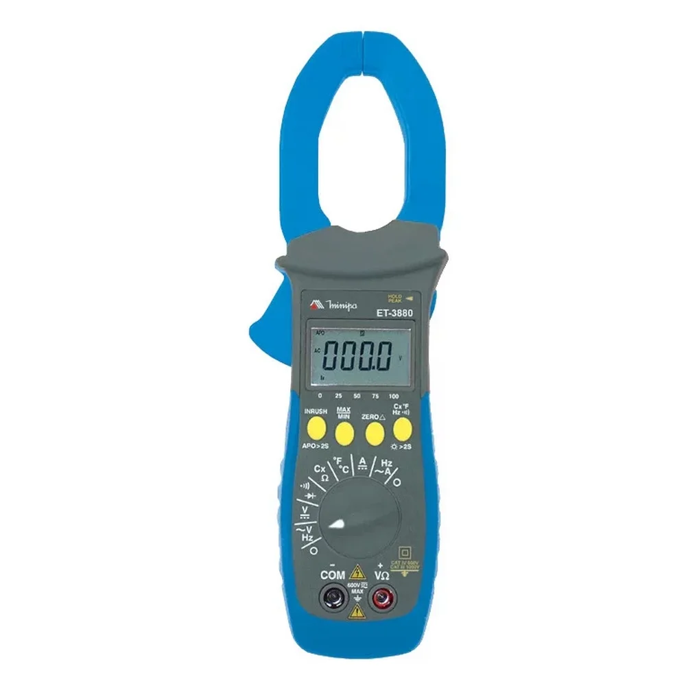 Alicate Amperimetro Digital 600V AC/DC 10K Ohms CAT.IV 1000A AC/DC Minipa ET-3880