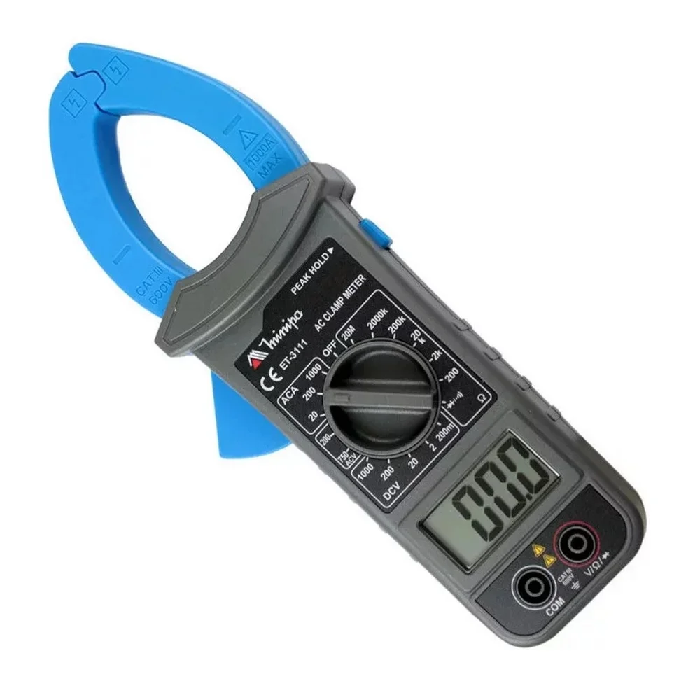 Alicate Amperimetro Digital 750V AC 1000V DC CAT.III 600V 1000A AC Minipa ET-3111