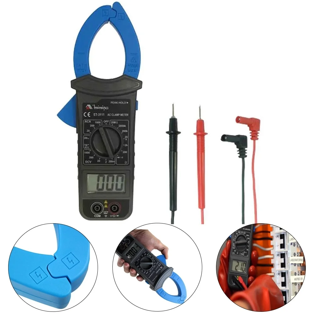 Alicate Amperimetro Digital 750V AC 1000V DC CAT.III 600V 1000A AC Minipa ET-3111