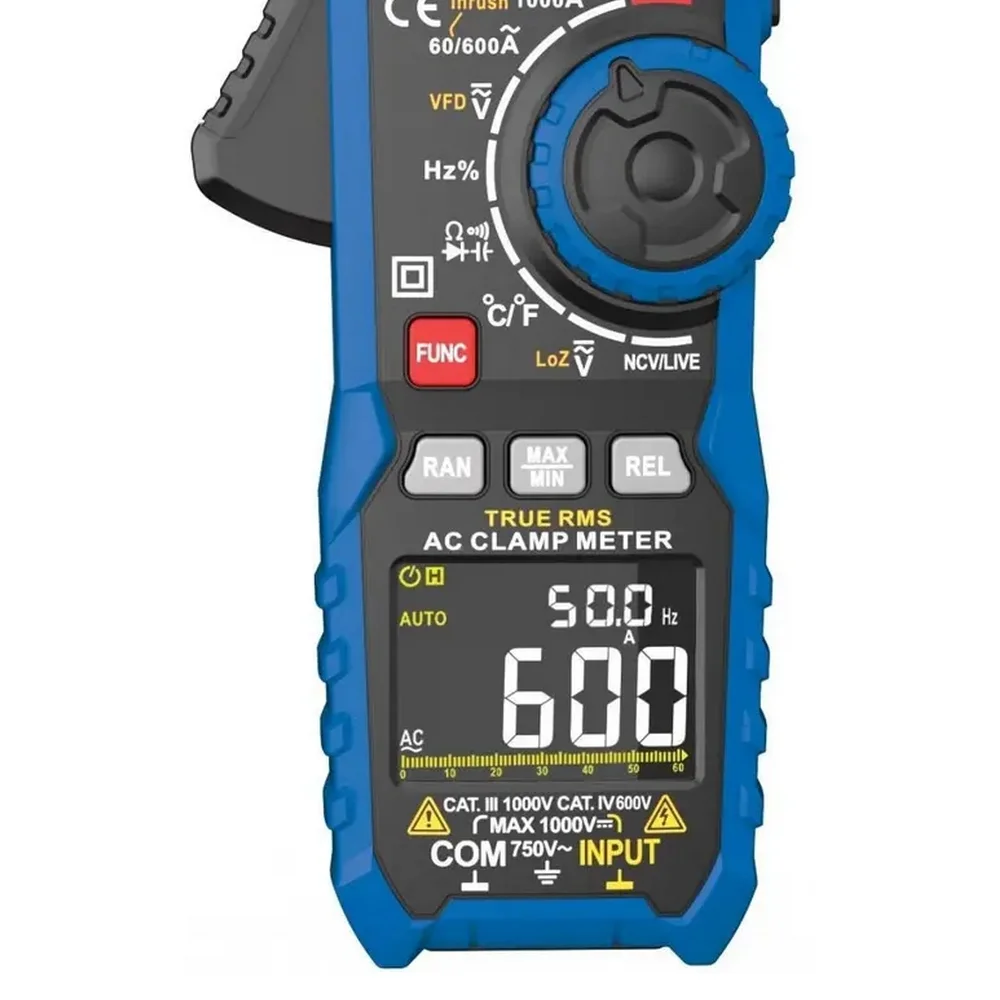 Alicate Amperimetro Digital 750V AC 1000V DC CAT.IV 600V 1000A AC Minipa ET-3710B
