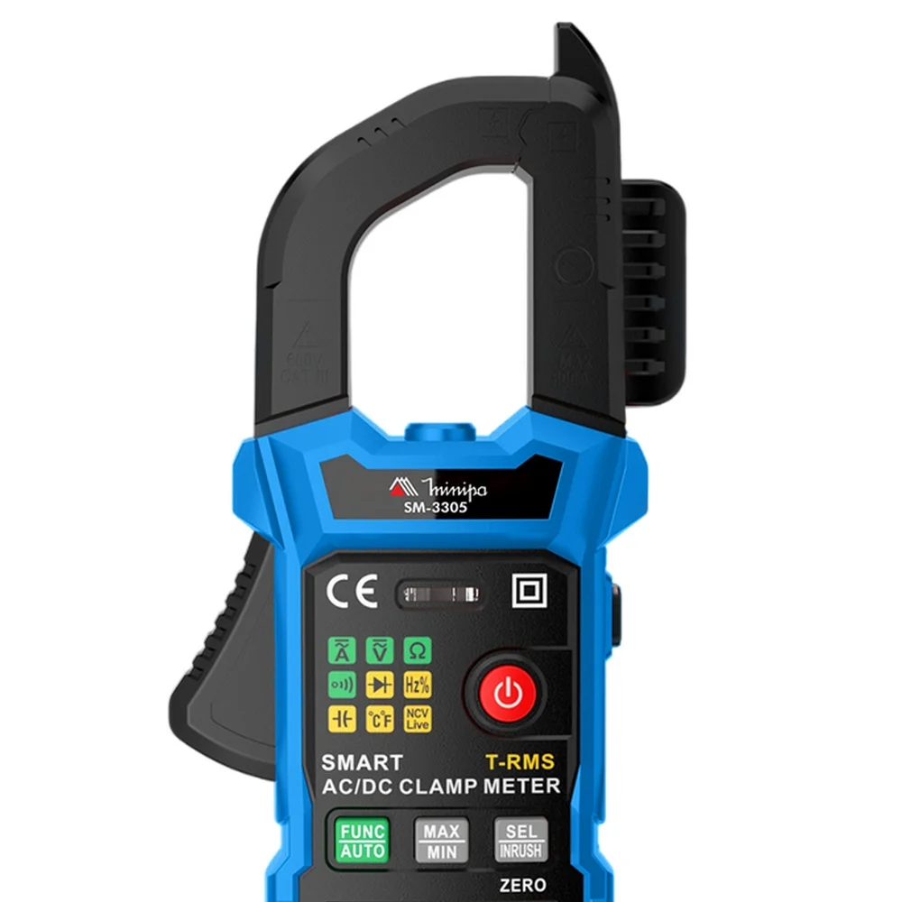 Alicate Amperimetro Digital Smart True RMS AC 600V AC/DC CAT.III 600A AC/DC Minipa SM-3305