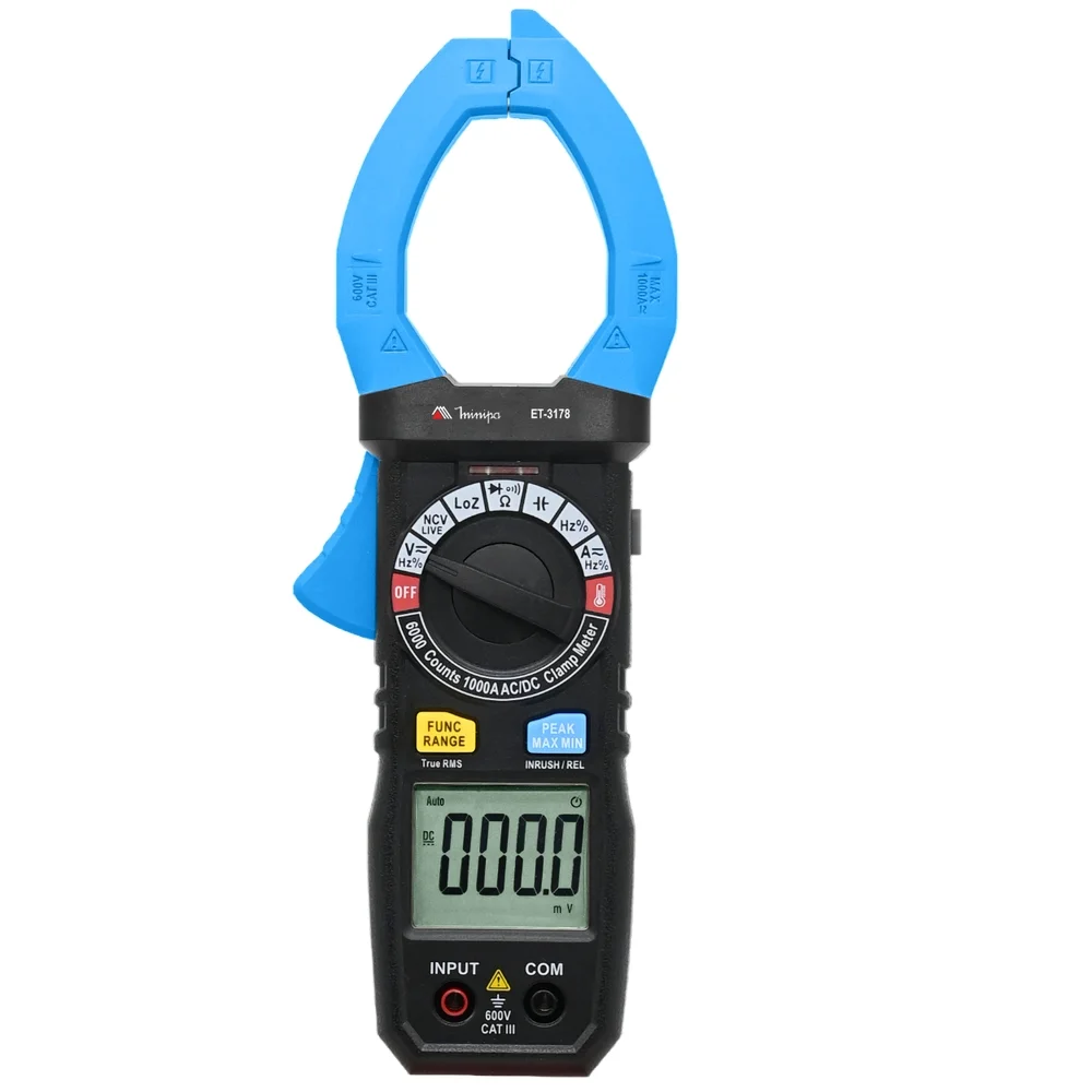 Alicate Amperimetro Digital True RMS AC 1000V AC/DC CAT.III 1000A AC/DC Minipa ET-3178