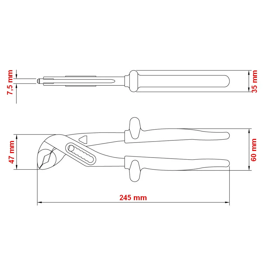 Alicate Bomba D'agua Isolado 1000V IEC60900 NR10 Duplo Isolamento CRV 10" Tramontina Pro 44308/010