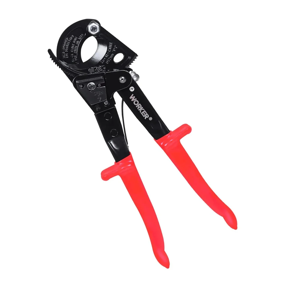 Alicate Corta Cabo Metal Isolado Com Catraca 10"-32MM Worker 195072