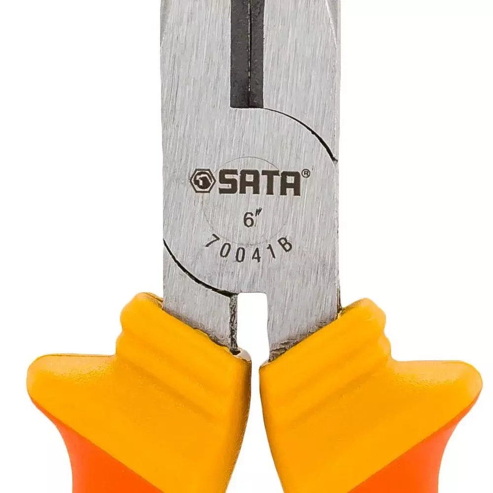 Alicate de Bico Meia Cana Isolado Cabo Emborrachado CRV 6" Sata ST70041BST