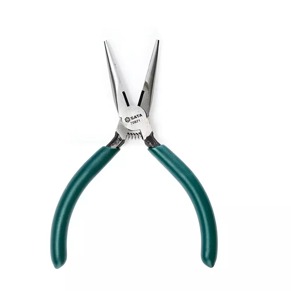 Alicate de Bico Meia Cana Isolado Cabo Plastificado CRV 5" Sata ST70621
