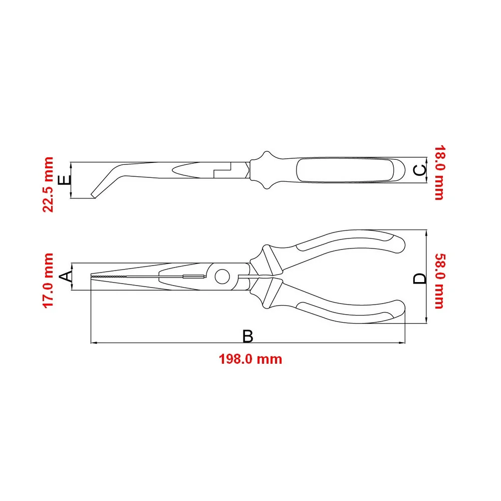 Alicate de Bico Meia Cana Longo Curvo Isolado 1000V NBR9699 NR10 Cabo Laranja/Preto CRV 8" Tramontina Pro 44004/181