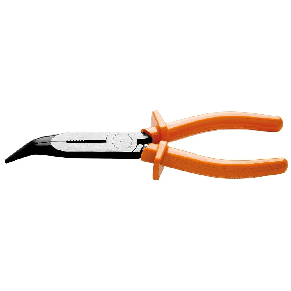 Alicate de Bico Meia Cana Longo Curvo Isolado 1000V NBR9699 NR10 CRV 8" Tramontina Pro 44004/180