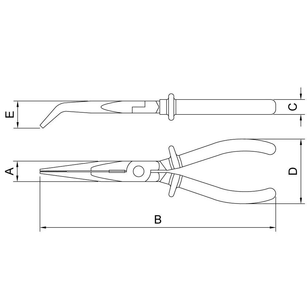 Alicate de Bico Meia Cana Longo Curvo Isolado 1000V NBR9699 NR10 CRV 8" Tramontina Pro 44004/180