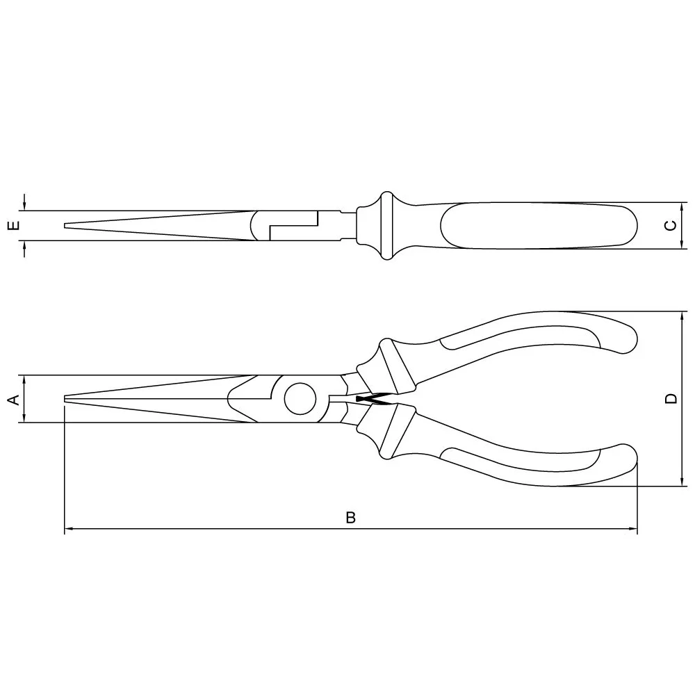 Alicate de Bico Meia Cana Longo Isolado Para Eletronica Cabo Laranja/Preto CRV 6" Tramontina Pro 44074/101