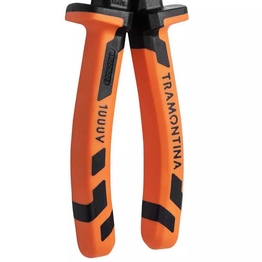 Alicate de Corte Diagonal Isolado 1000V NBR9699 NR10 Cabo Laranja/Preto CRV 6" Tramontina Pro 44003/106