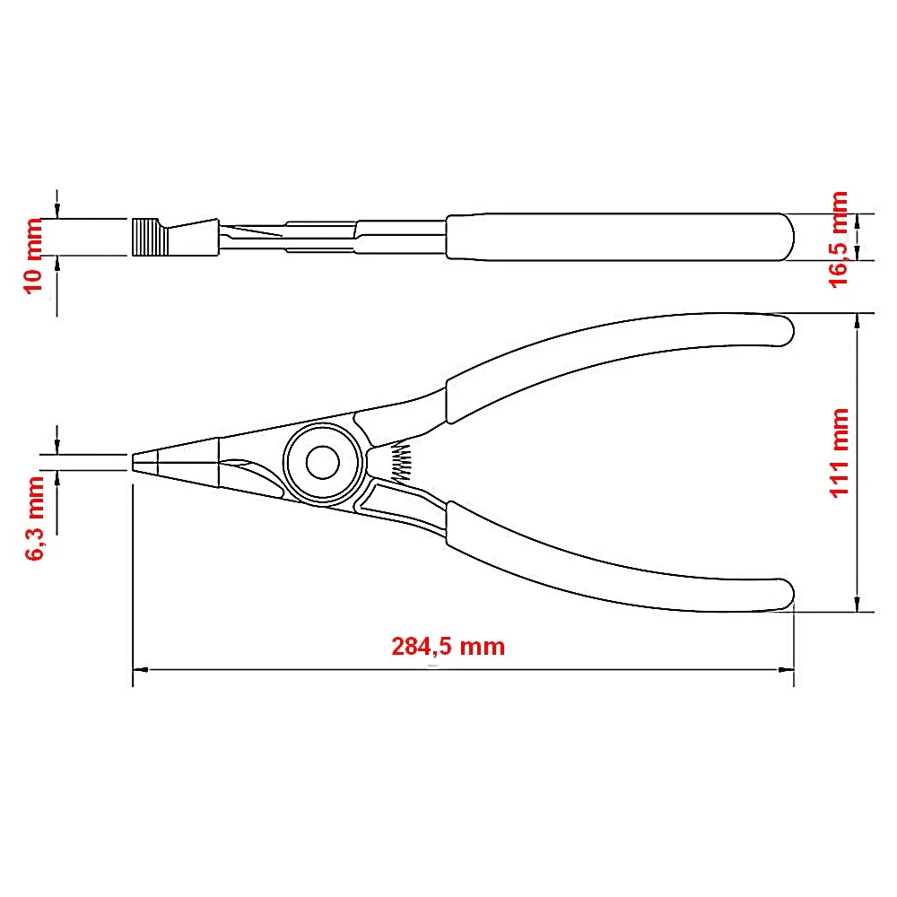 Alicate para Aneis Externos Ponta Chata CRV 11" Tramontina Pro 44010/174