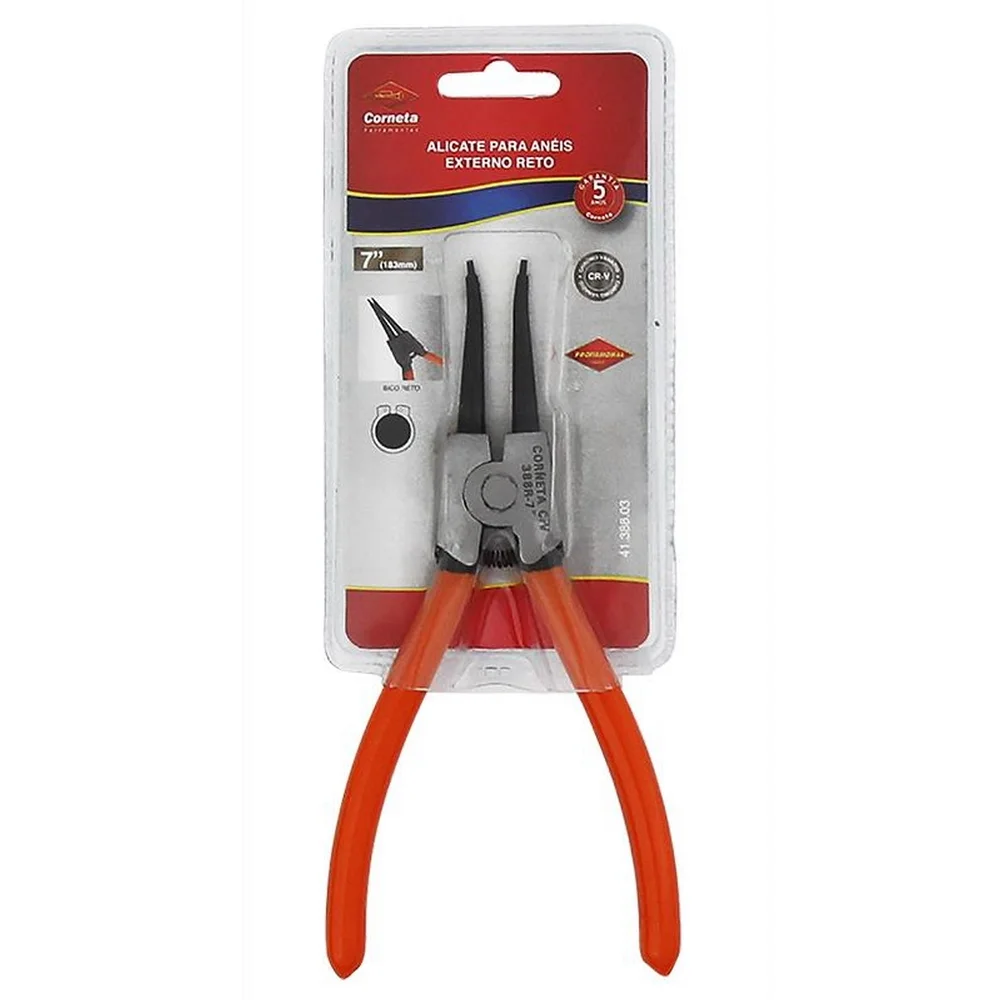 Alicate para Aneis Externos Reto CRV 7" Corneta 4138803