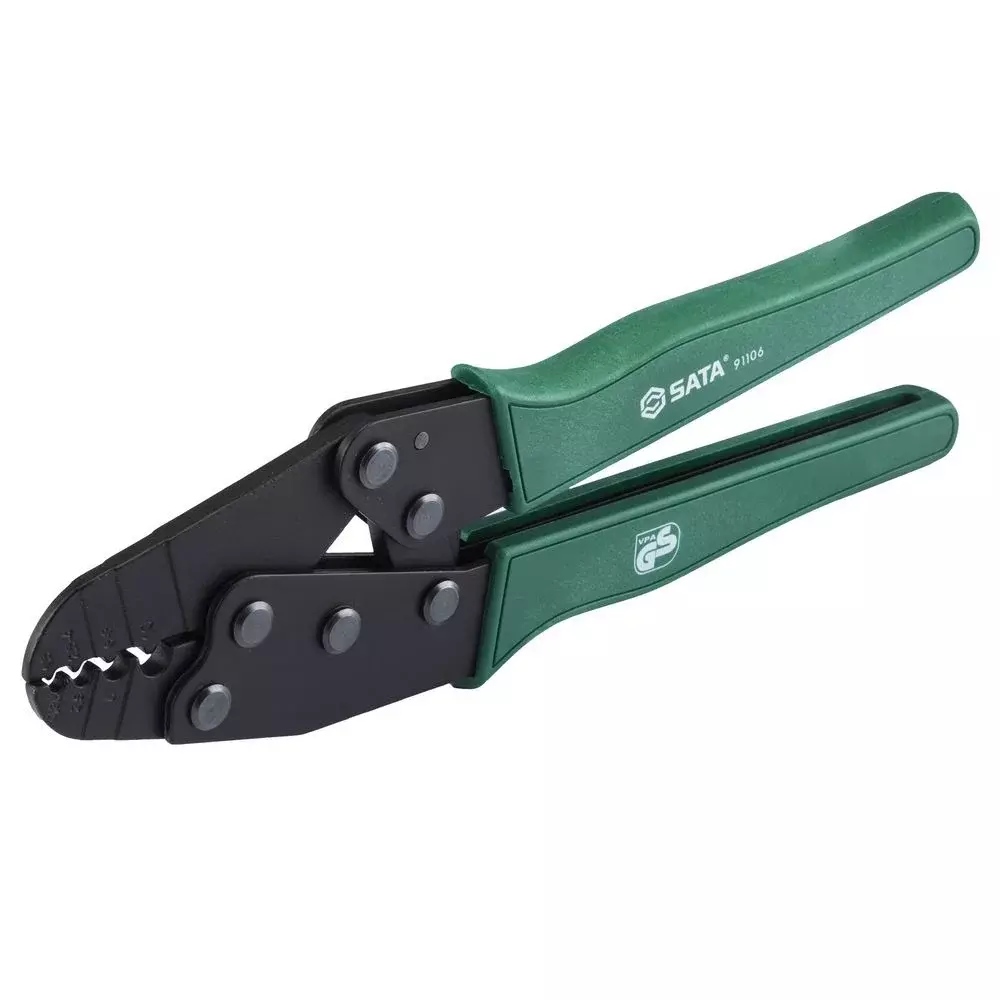 Alicate Prensa Terminais Reforcado NAO Isolados com Catraca 0,5 A 10MM2 Sata ST91106ST