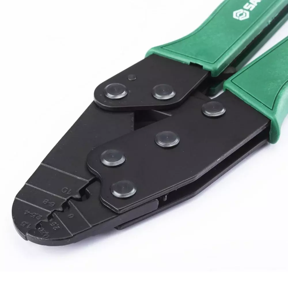 Alicate Prensa Terminais Reforcado NAO Isolados com Catraca 0,5 A 10MM2 Sata ST91106ST