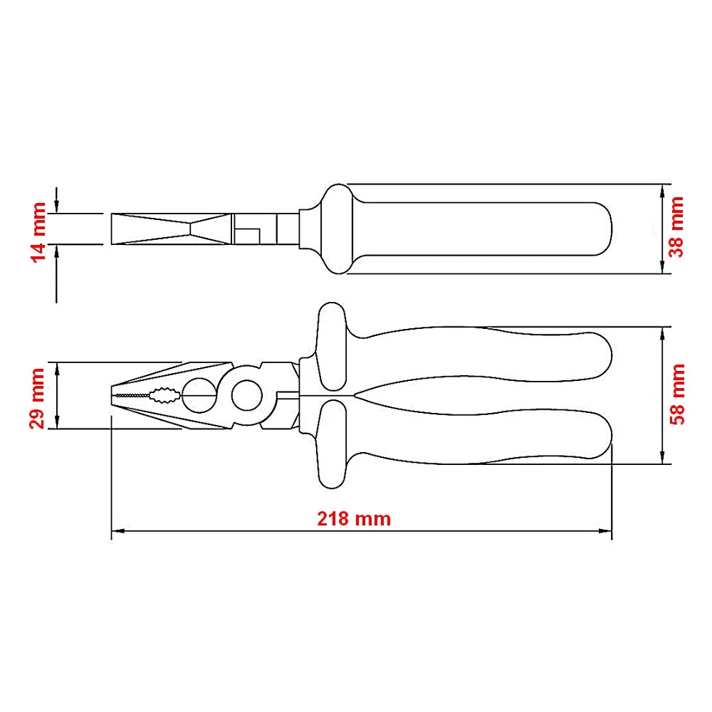 Alicate Universal Isolado 1000V IEC60900 NR10 Dupla Camada Isolamento CRV 8" Tramontina Pro 44300/008
