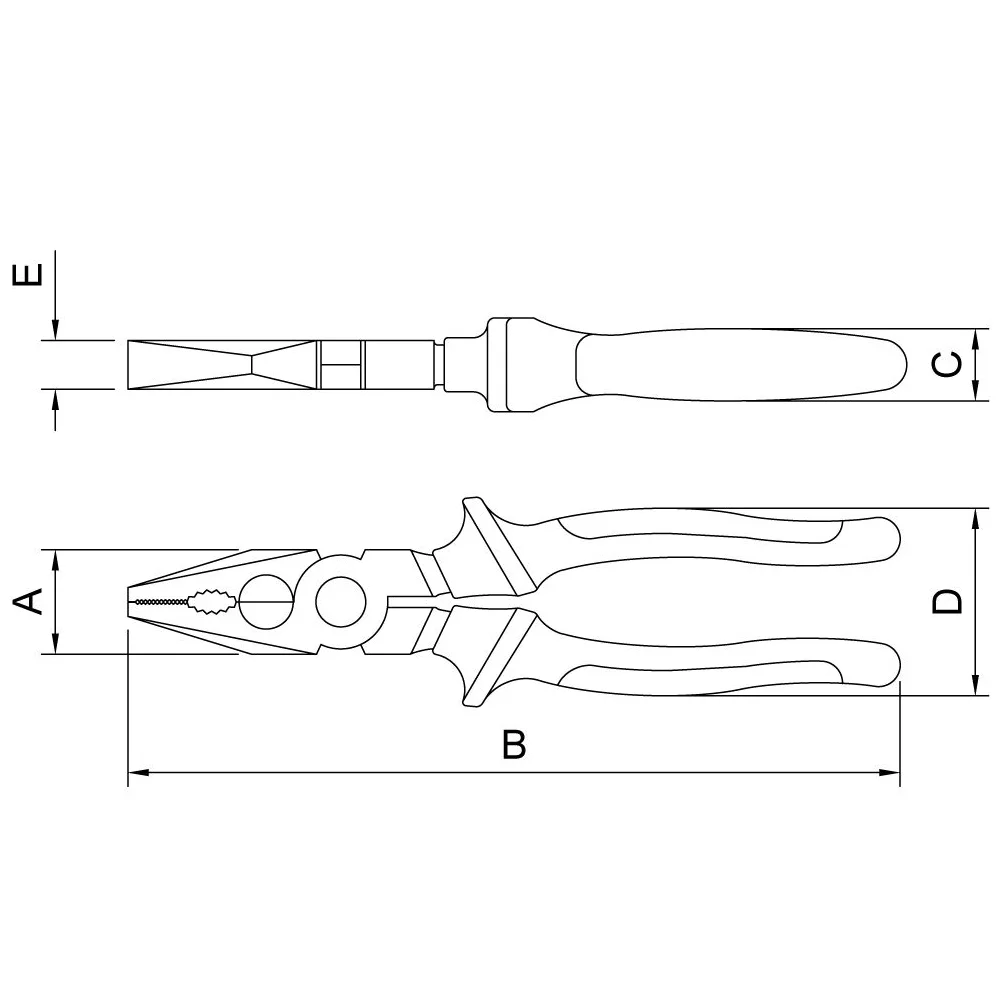 Alicate Universal Isolado 1000V NBR9699 NR10 Cabo Laranja/Preto CRV 8" Tramontina Pro 44001/108