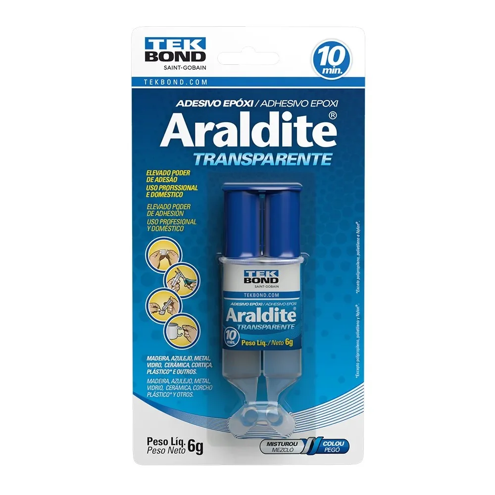 Araldite Transparente Seringa 6G Tekbond 10828500602