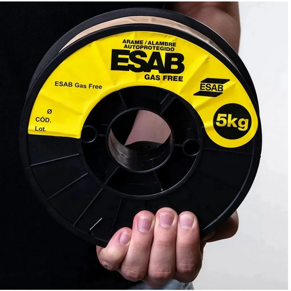Arame Tubular para Maquina Sem Gas Fornecido Rolo de 5KG 0,8MM Esab GAS FREE