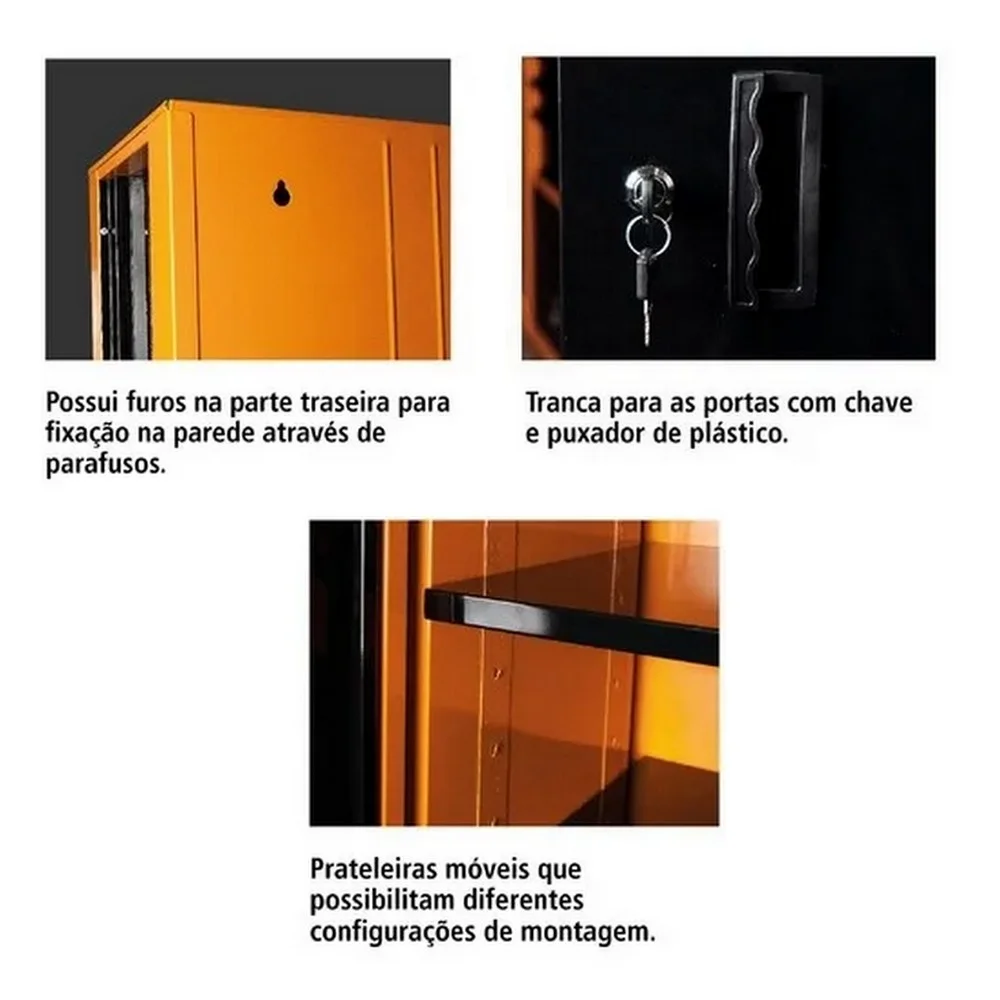 Armario de Parede para Ferramentas Laranja 79X30X62CM Tramontina Pro 44953/004