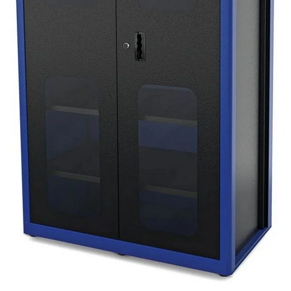 Armario Vertical para Ferramentas Azul 5 Prateleiras 2 Portas e Visor de Acrilico 183X55X102CM Tramontina Pro 44955/220