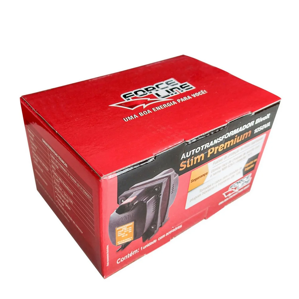 Auto Transformador 750VA Bivolt 455W Force Line SLIM PREMIUM