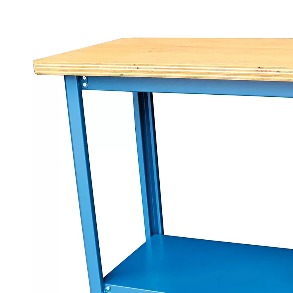 Bancada Aberta Desmontavel Tampo de Madeira Com 1 Prateleira 100X60X90CM Fercar 100CDD