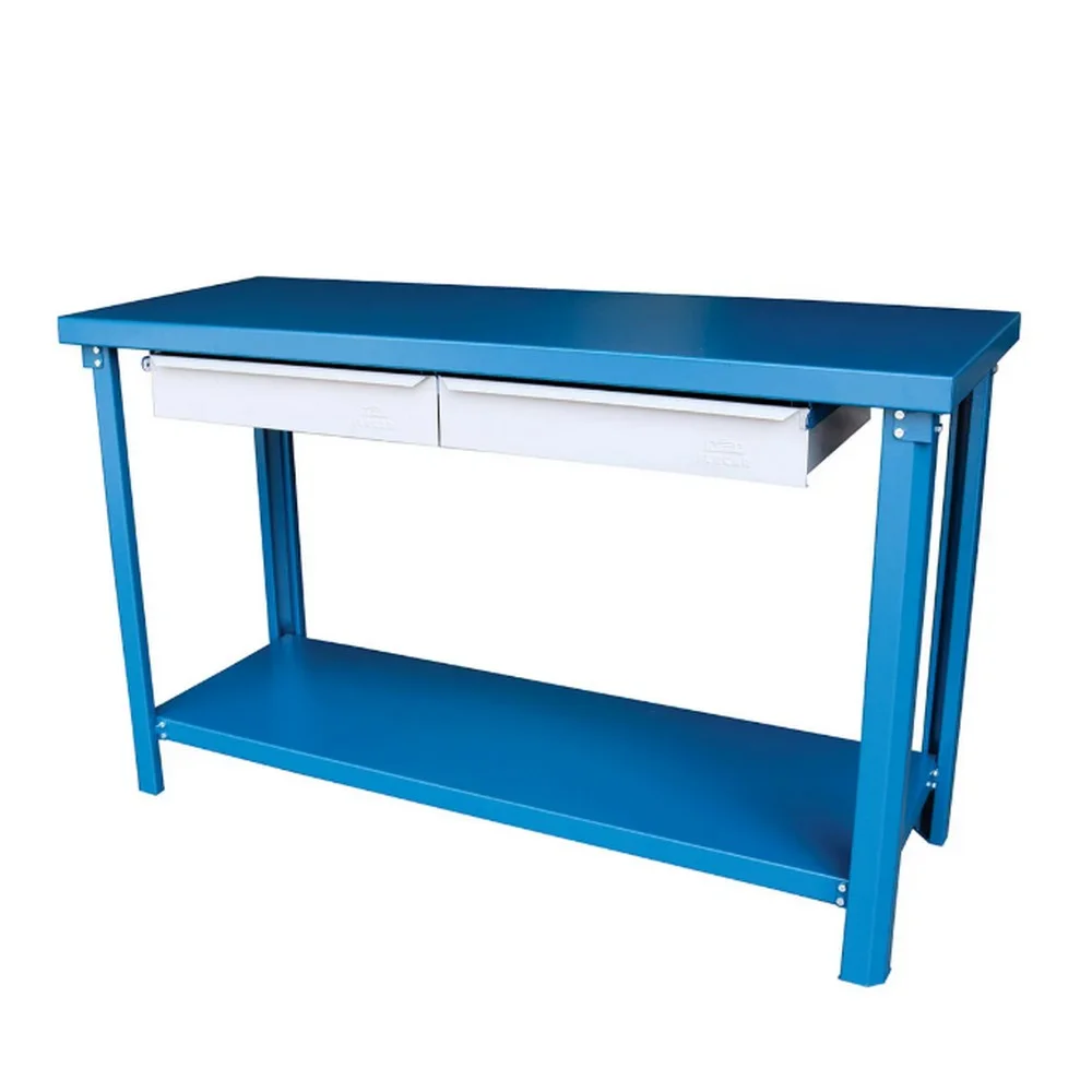 Bancada Desmontavel com Tampo de Aco 2 Gavetas 140X54X86CM Fercar 152AD