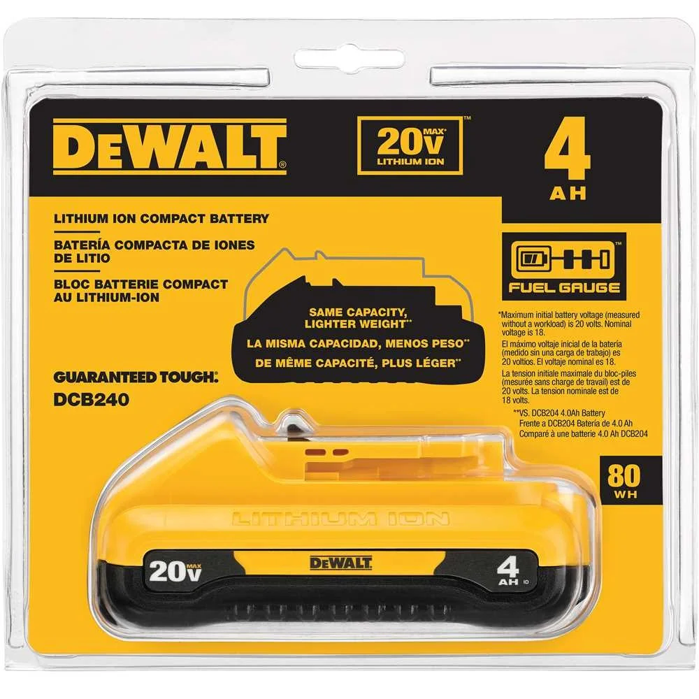 Bateria de Ions de Litio Compact XR 4AH 20V MAX Dewalt DCB240-B3