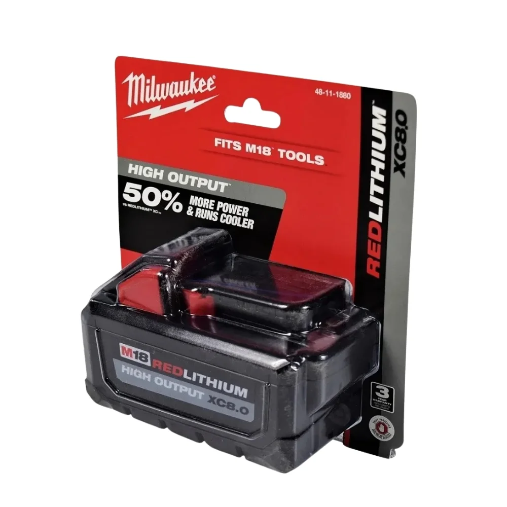 Bateria de Ions de Litio Xc High Output 18V 8AH Milwaukee 48-11-1880