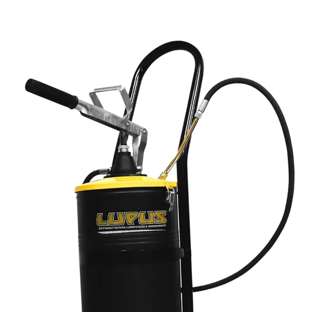 Bomba Manual com Balde para Graxa Com Carrinho e Mangueira 1,3M 15KG Lupus 7002-C