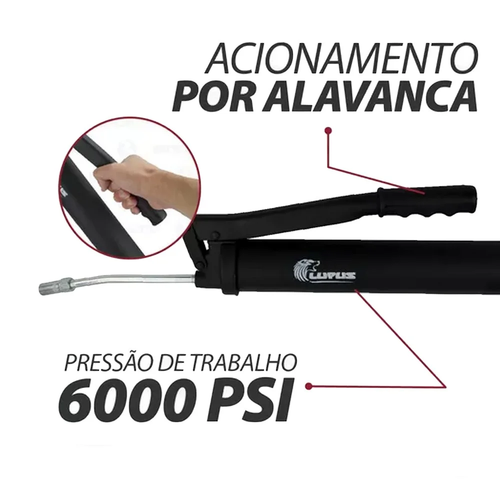 Bomba Manual para Graxa Com Alavanca 1KG Lupus 2015-GC