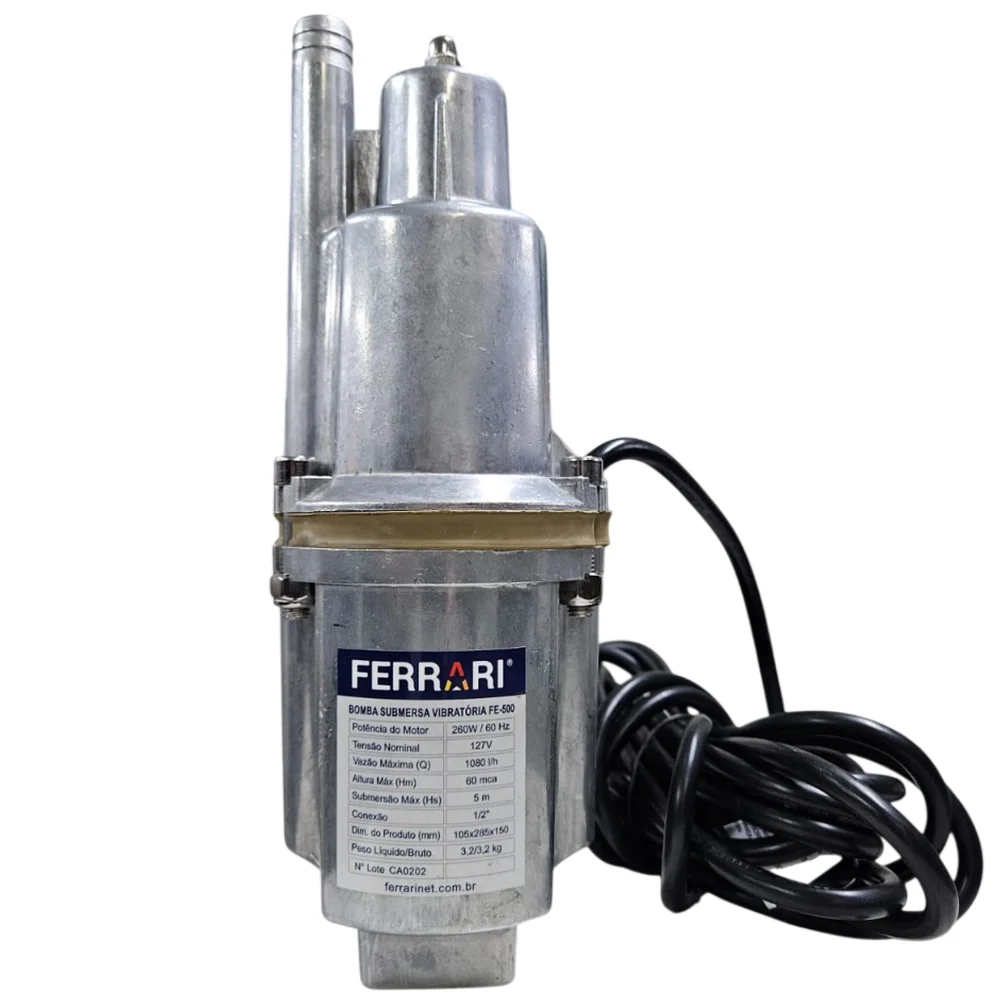 Bomba Submersa Vibratoria 1050L/H 110V 260W Ferrari FE-500