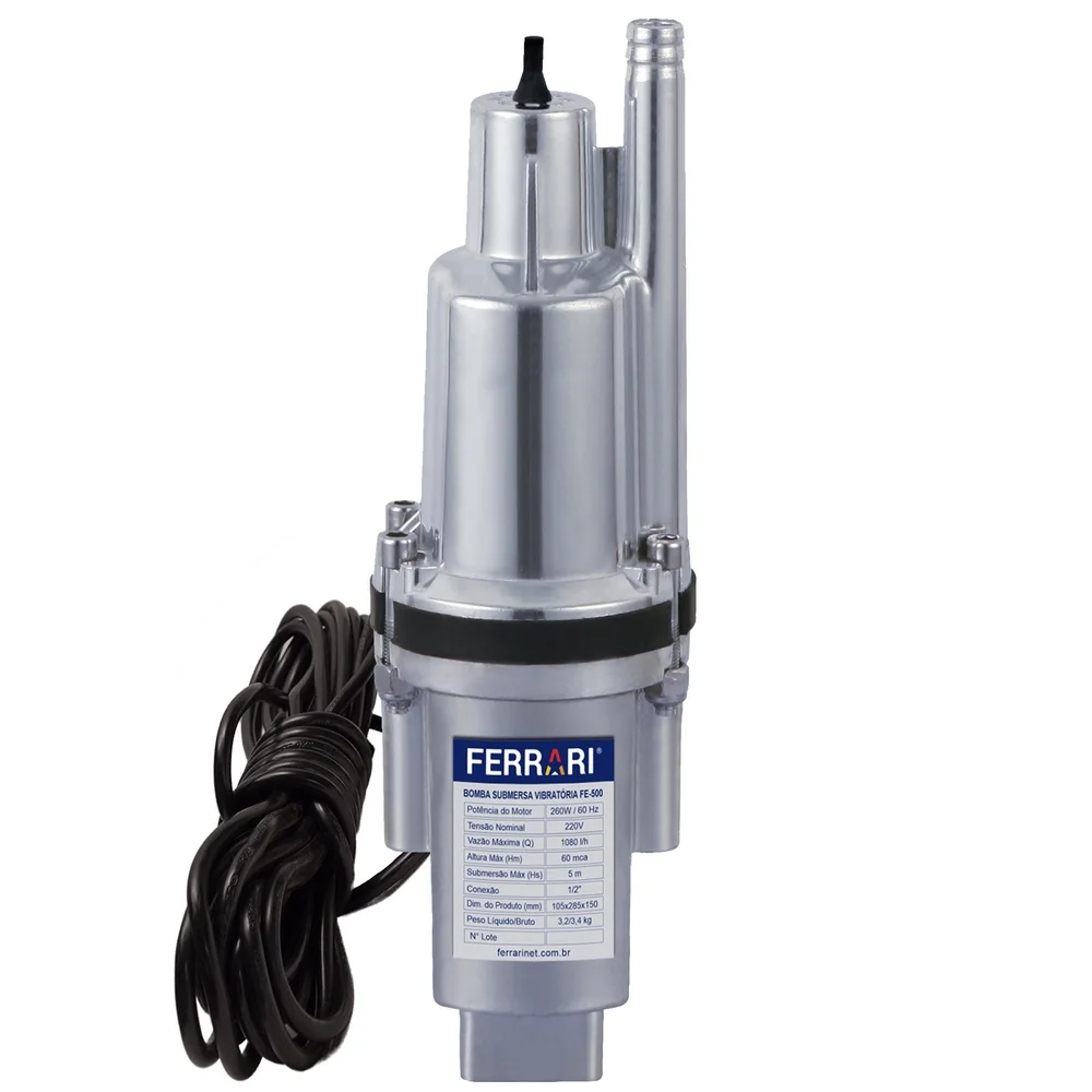 Bomba Submersa Vibratoria 1080L/H 220V 260W Ferrari FE-500