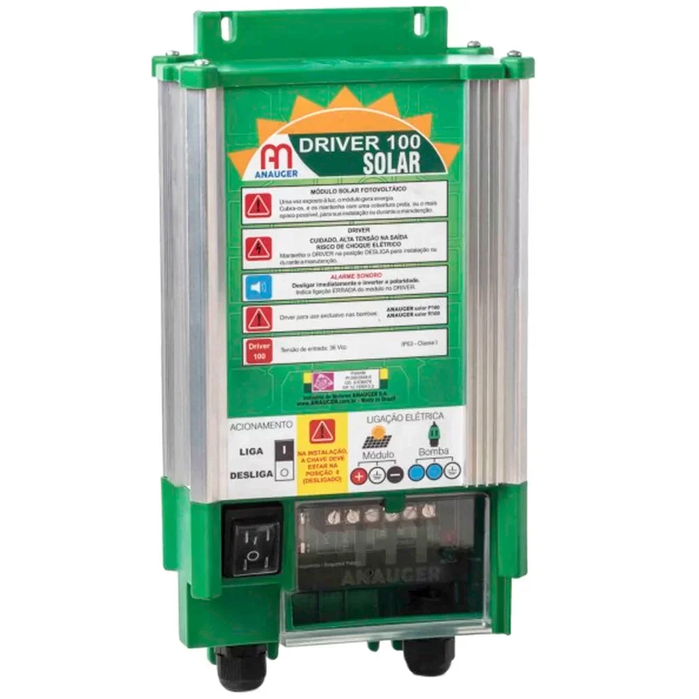 Bomba Submersa Vibratoria Solar Com Driver e Painel Fotovoltaico 8600L/H Anauger P100 5G