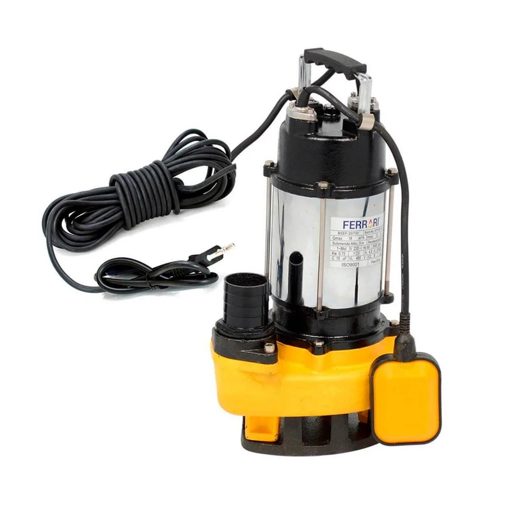 Bomba Submersivel Para Drenagem de Agua Suja 23000L/H 220V 750W Ferrari BSEF-20