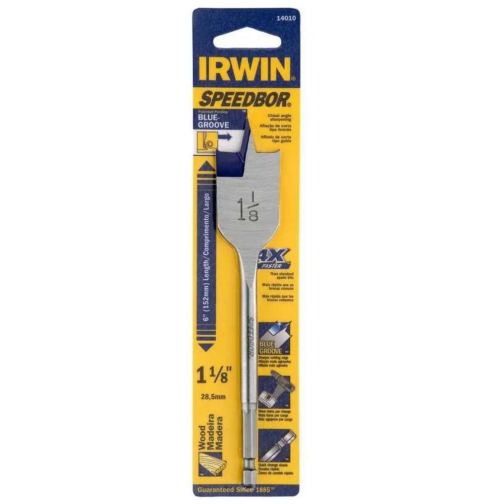 Broca Chata Standard AC 1.1/8X6" Irwin BLUEGROOVE