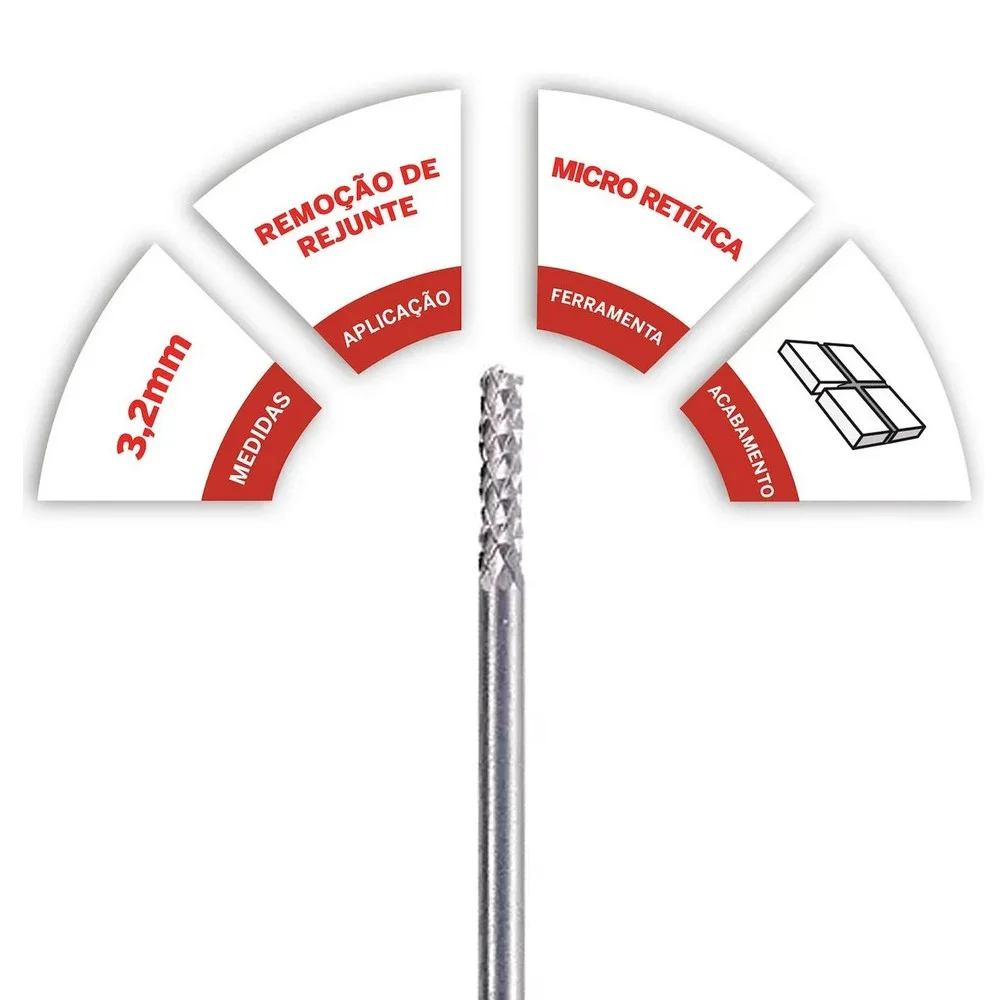 Broca Cortadora para Remocao de Rejunte USO Em Micro Retifica 1/8" Dremel 570