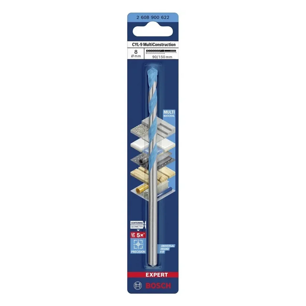 Broca de Widia Concreto Longa Expert CYL-9 Multiconstruction 8MM-5/16X6" Bosch 2608900622
