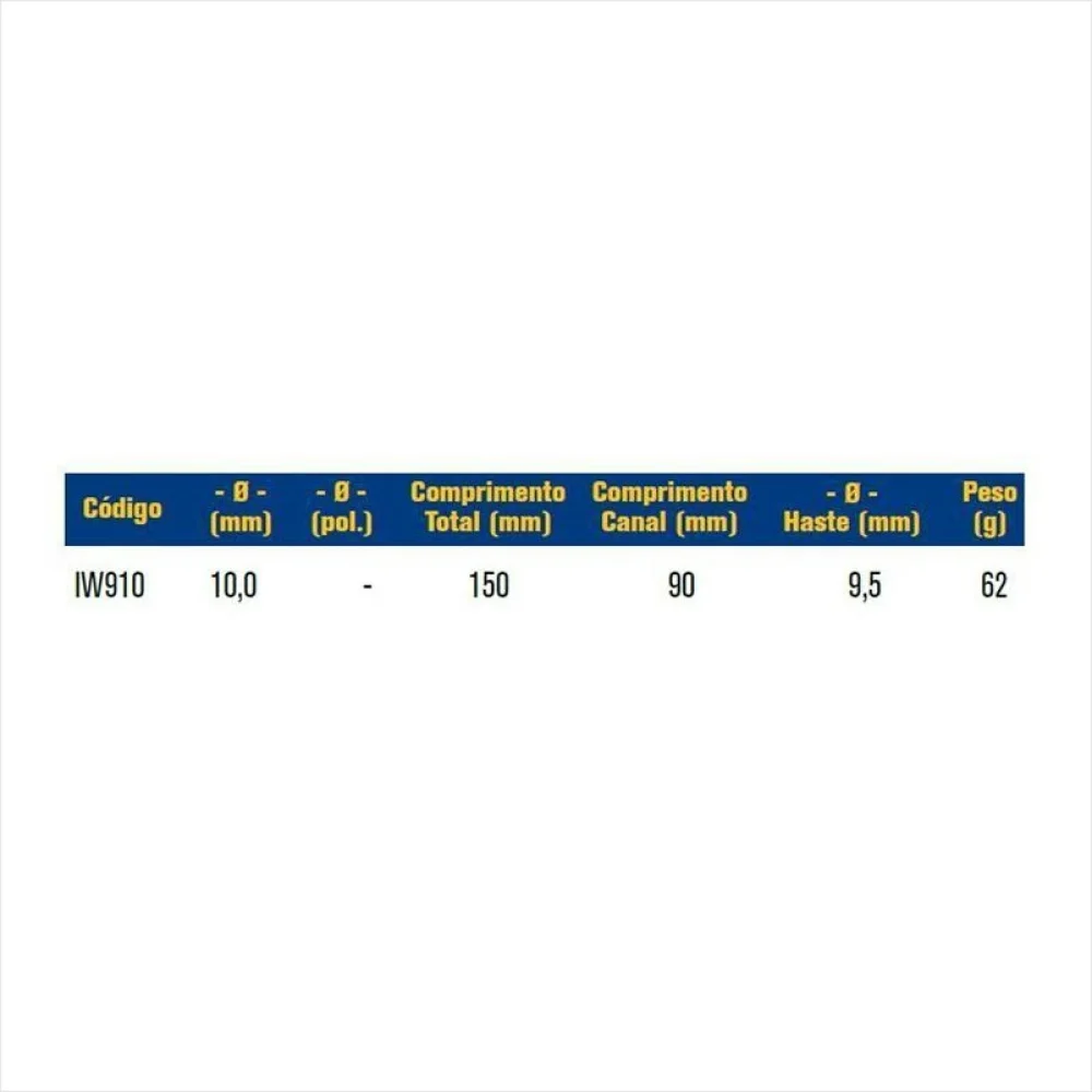 Broca de Widia para Concreto DIN 8039/ISO 5468 10MM-13/32" Lenox-Twill IW910