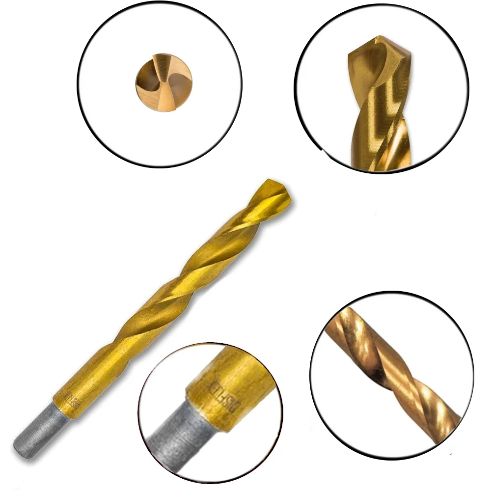 Broca Haste Paralela Haste Reduzida DIN 338 Cobertura de Titanio HSS 19MM Disflex 29116