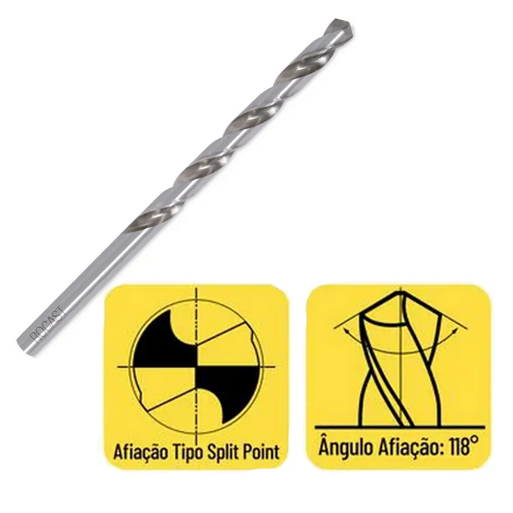Broca Haste Paralela Longa DIN 340 HSS 14X214MM Rocast 470046