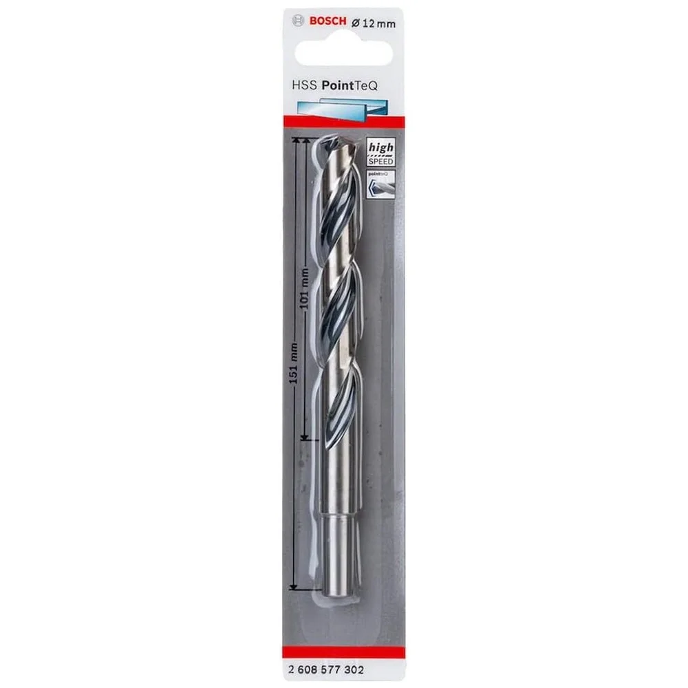 Broca Haste Paralela Haste Reduzida DIN 338 Point TEQ HSS 12MM Bosch 2608577302