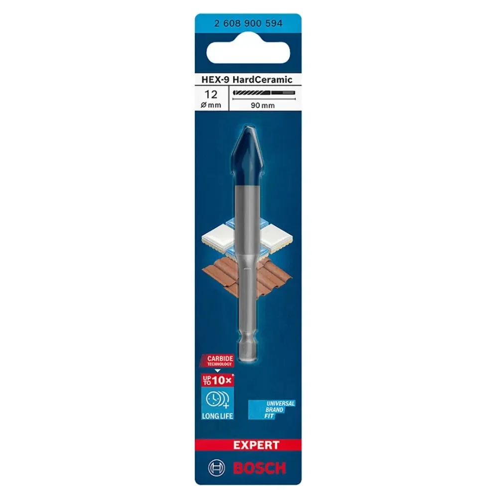 Broca para Porcelanato Expert Hex9 Hard Ceramic Encaixe Hexagonal 10MM Bosch 2608900593