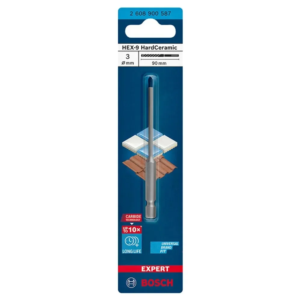 Broca para Porcelanato Expert Hex9 Hard Ceramic Encaixe Hexagonal 3MM Bosch 2608900587