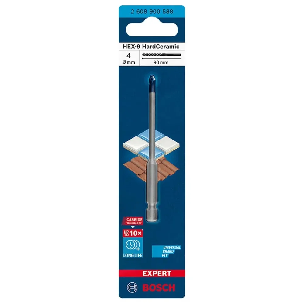 Broca para Porcelanato Expert Hex9 Hard Ceramic Encaixe Hexagonal 4MM Bosch 2608900588