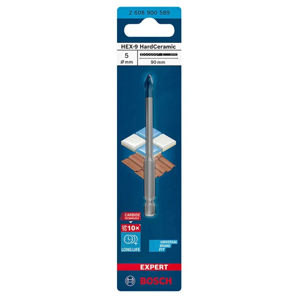 Broca para Porcelanato Expert Hex9 Hard Ceramic Encaixe Hexagonal 5MM Bosch 2608900589