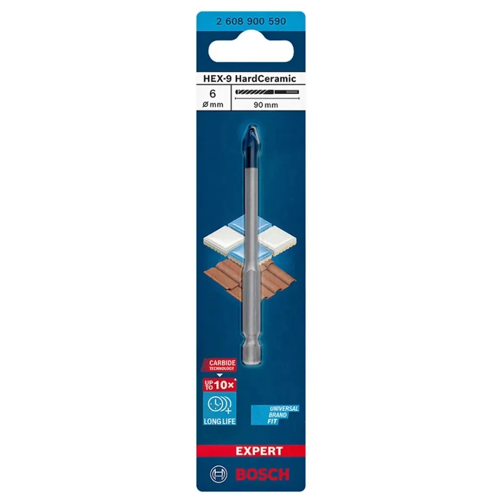 Broca para Porcelanato Expert Hex9 Hard Ceramic Encaixe Hexagonal 6MM Bosch 2608900590