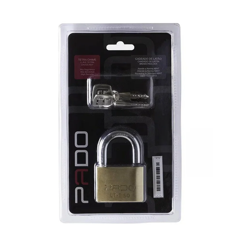 Cadeado de Latao Tetra-Chave 50MM Pado SMLT-T50